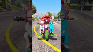 DADDY IRON MAN SAVES BABIES FROM VENOM BROTHERS #shorts #gta5 #525