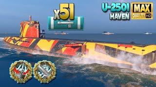 Submarine U-2501 Torpedo terror 51 on map Haven - World of Warships