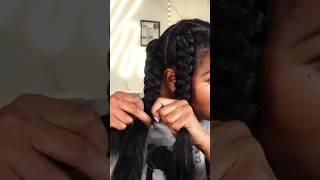 Quick Hairstyle Idea for black girls  #naturalhairstyles #braidstyles #easybraids #naturalhair