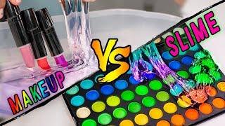 MIXING ALL MY MAKEUP INTO SLIME CHALLENGE Adding Too Much Of Everything Into SLIME