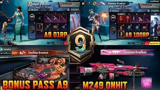 A9 Royal Pass 100Rp  1 To 100Rp Leaks  Bonus Rp A9  Rp Vehicle Skin  Rp Upgrade  M249 On-Hit