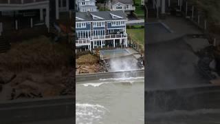 Long Beach GONE Monster Waves Rip Houses Apart Drone Footage #beach #waves #storm #drone #flood