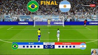 Brazil vs Argentina - Penalty Shootout  Final Copa America 2024  Messi vs Vinicius  PES Gameplay