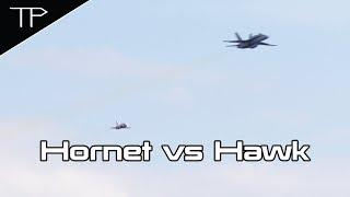 FA-18 Hornet vs Hawk - performance & fighting - The Finnish Air Force 100th Anniversary Airshow