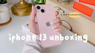 iphone 13 pink unboxing + cute accessories  camera test + iphone 12 pro max comparison  aesthetic