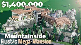 Mountainside Rustic Mega Mansion  Bloxburg Build House Tour  Roblox