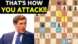 Bobby Fischers BRUTAL Attack  Immortal Chess Game