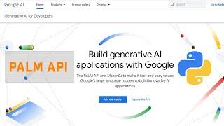 Getting Started With Google Generative AI PaLM API In Python Step-By-Step Tutorial