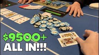 I Flop QUADS Vs Aggro Bluffer ALL In Against Half The Table Most Epic Session Poker Vlog Ep 253