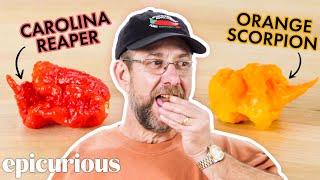 Pepper X Creator Ed Currie Tastes 10 Of The Hottest Peppers in the World  Epicurious