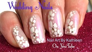Easy Wedding Nails - Flower Nail Art