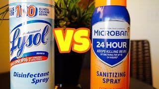 Lysol VS Microban  Sanitizing Spray Comparison