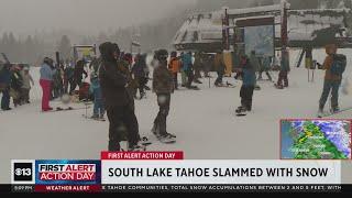 Some hit the slopes as South Lake Tahoe gets slammed with snow