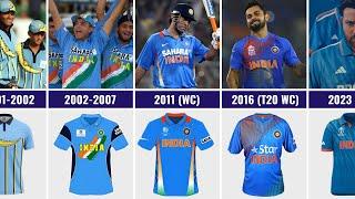 Evolution of Team Indias Cricket Jersey 1975 - 2023