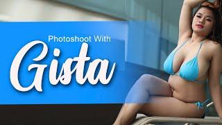 Photoshoot with GISTA  ber BIKINI biru makin ciamik