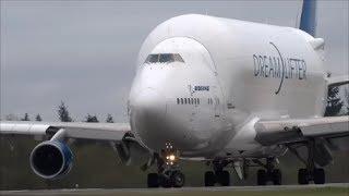 3 Boeing Dreamlifter 747LCF TakeOffs in 6 Minutes