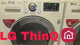 LG front loader washing machine LG ThinQ app speed 14