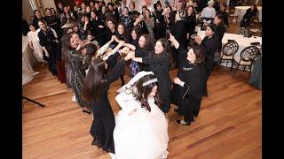 Satmar Monsey girls dancing Keitzad Merakdim at Hasidic Orthodox Jewish wedding Lieby & Roizy Breuer
