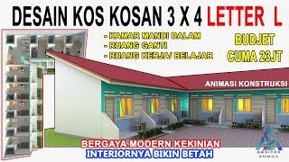 DESAIN KOS KOSAN 3X4 KEKINIAN  Kamar Mandi Dalam Ruang Kerja Ruang Belajar Serta Ruang Ganti