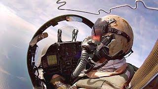 Cockpit View AV-8B Harrier II Taking Off From USS Kearsarge. Pilots Perspective