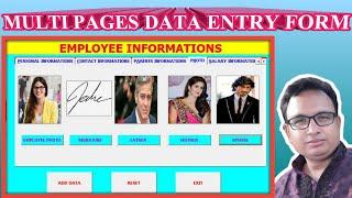 Excel VBA Bangla 61  Multi Page Userform  Employee Database  Data Entry Form in Excel VBA