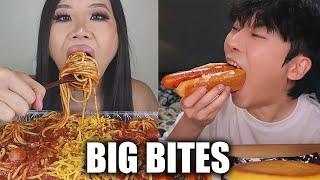 mukbangers taking EXTREME big bites