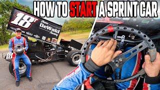 How To Start A 410 Sprint Car 900 HORSEPOWER - 5 Easy Steps