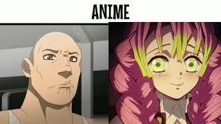 anime vs reddit the rock reaction meme  Mitsuri  Part 2