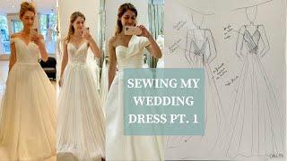 Sewing My Wedding Dress 🪡｜Part 15｜Inspiration & Design｜DIY Wedding Dress