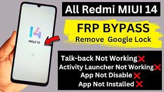 All Redmi Xiaomi Miui 14 Frp Bypass 2024  Find apps  Remove Google Account Without Pc New Update