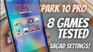 TECNO SPARK 10 PRO  GAMING TEST  - 8 GAMES TESTED  LAHAT MAX SETTINGS