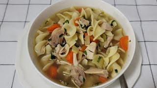 طريقة تحضير شوربة الدجاج مع النودلز How to make the Best Homemade chicken noodle soup
