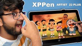 Drawing On XPPen Artist 22 plus  Doraemon Drawing  GIVEAWAY 
