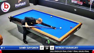 3 Cushion Billiards SEMİH SAYGINER vs BERKAY KARAKURT  3 BANT BİLARDO ŞAMPİYONASI 4.ETAP FİNAL 