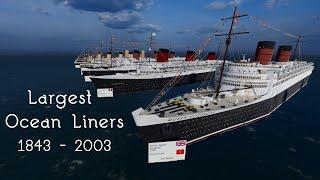 Largest Ocean Liners Length Comparison 3D