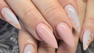 Sculpted Acrylic Nails Cjp Nail Systems Glam And Glits Rose Gold Nails Nail Ideas