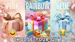 Choose your gift  3 gift box challenge Pink Rainbow & Blue #giftboxchallenge #chooseyourgift