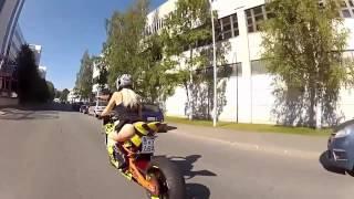 Hot Blond Girl FLASH Her ASS in Rides Bike RC8R 