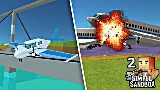 Real Life Plane Crashes RECREATED in SSB2  Simple Sandbox 2 