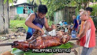 PIG ROAST Lechon Baboy in Filipina Wifes Village - Part 2