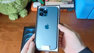  iPhone 12 Pro Max Pacific Blue Aesthetic Unboxing 2021  with Screen Protector and Phone Case