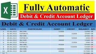 How To Create Debit and Credit Ledger in Ms Excel  Debit & Credit Ledger in Excel Fully Automatic