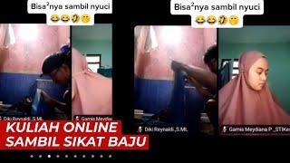 Viral Seorang Mahasiswa Kuliah Online Sambil Sikat Baju