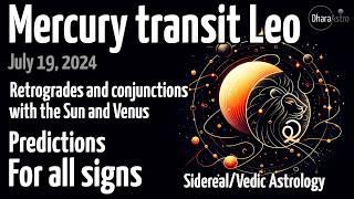 Mercury transit in Leo 2024  July 19  Mercury Retrograde 2024 Vedic astrology #siderealastrology