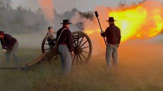 The Fog of War Artillery and Infantry.  Civil War Reenactment at MurfreesboroStone River TN