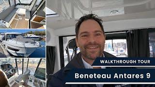 Beneteau Antares 9 Walkthrough Yacht Boat Tour on this 2022 Mercury Powered stunning Sports Cruiser