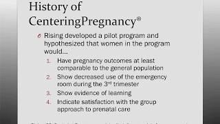 Centering Pregnancy A Group Healthcare Model for Prenatal Care