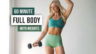 60 MIN FIERCE FULL BODY HIIT NO JUMPING Workout with Weights - No Noise Low Impact Home Workout