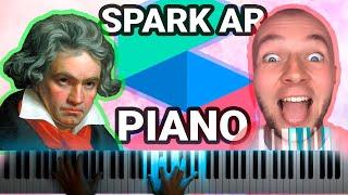 Piano Play для Instagram. Урок Spark AR Studio как сделать эффект. 2D Stack Head Rotation Sounds.