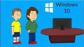 Caillou Re Upgrades The Computers At Boris Work to Windows 10  Both Get Rewarded